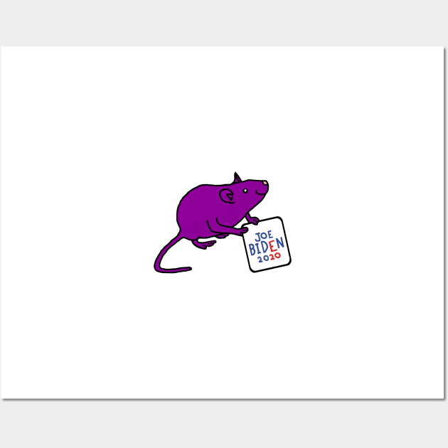 Small Rat with Joe Biden 2020 Sign Wall Art by ellenhenryart